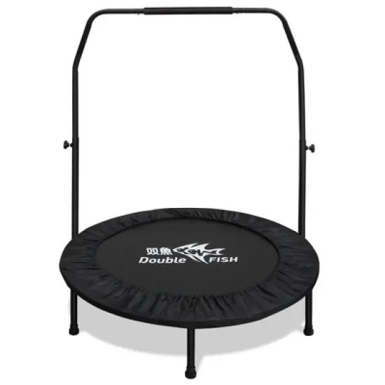 QingMoon Foldable Trampoline for Adults with Adjustable Handlebar, Thickened Steel Frame, Easy to assemble, waterproof Perfect for Exercise image {8}