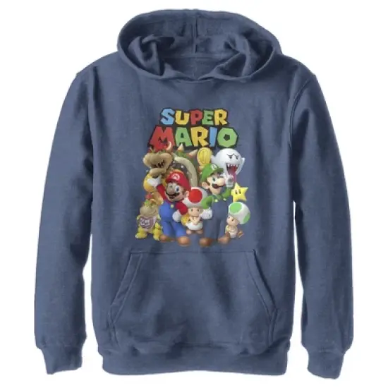 Boy's Nintendo Super Mario Group Pull Over Hoodie image {2}