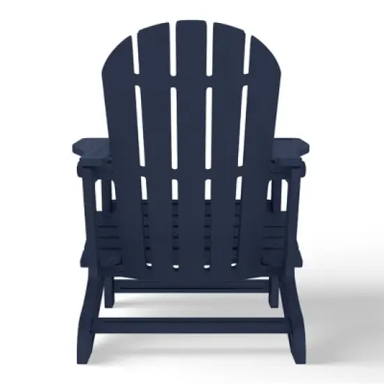 WestinTrends Azura 2-Piece HDPE Plastic Adirondack Patio Chair With 18" Side Table Set, Navy Blue image {6}