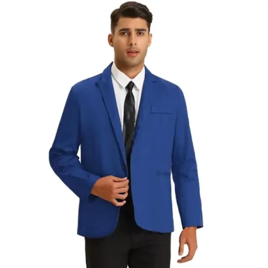 Lars Amadeus Men's Casual One Button Slim Fit Lightweight Blazer image {8}
