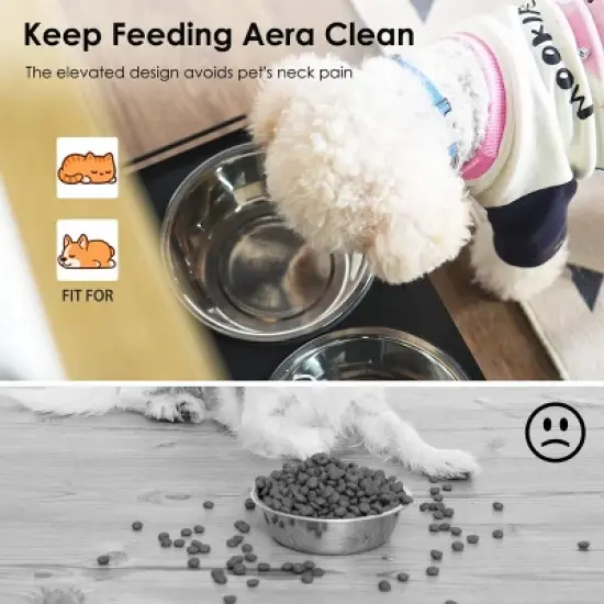 Vintage Pet Feeding Station,Dog Food Storage Cabinet With 2 Elevated Dog Bowls,Hidden Pet Feeder Station For Feeding,Watering-Cuddlewood image {6}