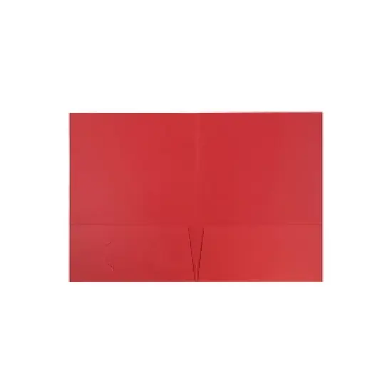 JAM Paper Two-Pocket Textured Linen Business Folders Red 386LRED image {1}