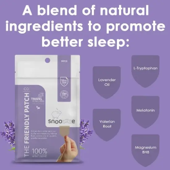 The Friendly Patch Snooze Sleep Patches 8 Melatonin, Valerian Root, Ashwagandha, Magnesium image {10}