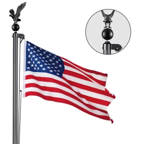 Yescom Flag Pole Parts Repair Kit  Eagle Cleat Clip Truck Pulley Rope image {1}
