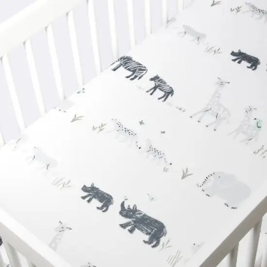 Fitted Crib Sheet - Cloud Island&trade; Two by Two Animals image {2}