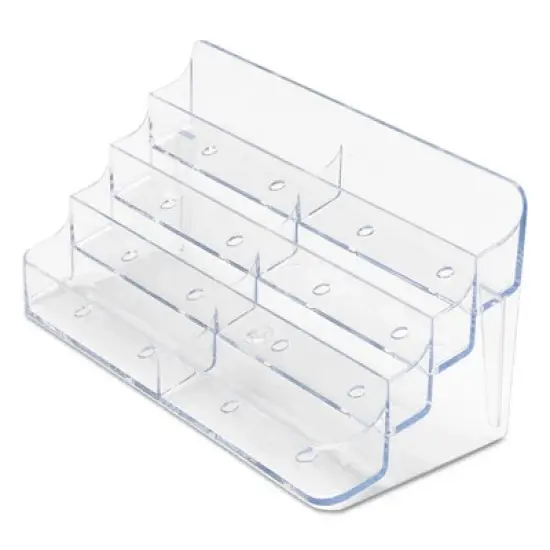Deflecto 8-Pocket Business Card Holder, Clear, 7.78" x 3.5" x 3.38" image {4}