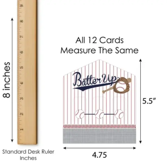 Big Dot of Happiness Batter Up - Baseball - Baby Shower or Birthday Party Game Pickle Cards - Pull Tabs 3-in-a-Row - Set of 12 image {4}