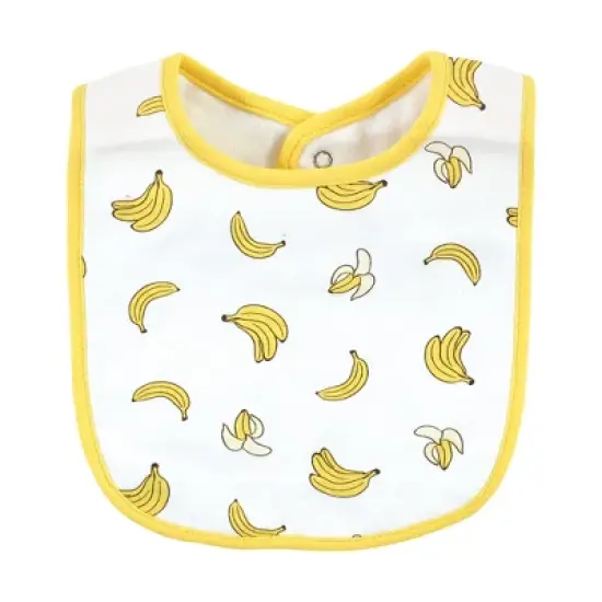 Hudson Baby Infant Boy Cotton Bibs, Bananas, One Size image {3}