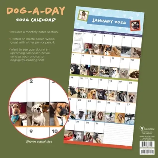 TF Publishing 2024 Wall Calendar 12"x12" Dog-A-Day image {4}