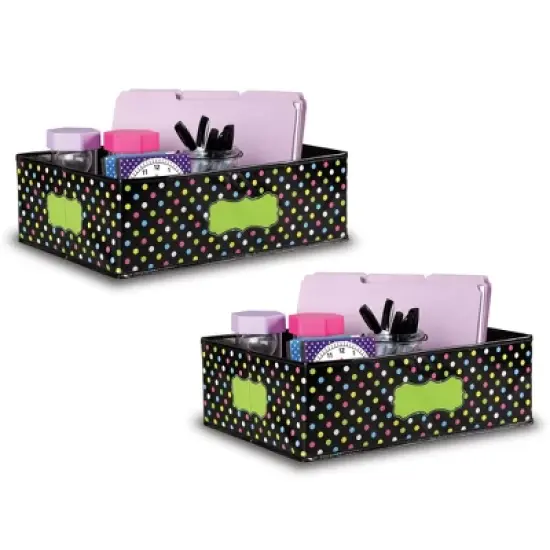 Teacher Created Resources&reg; Chalkboard Brights Storage Bin, 16" x 11" x 5", Pack of 2 image {3}