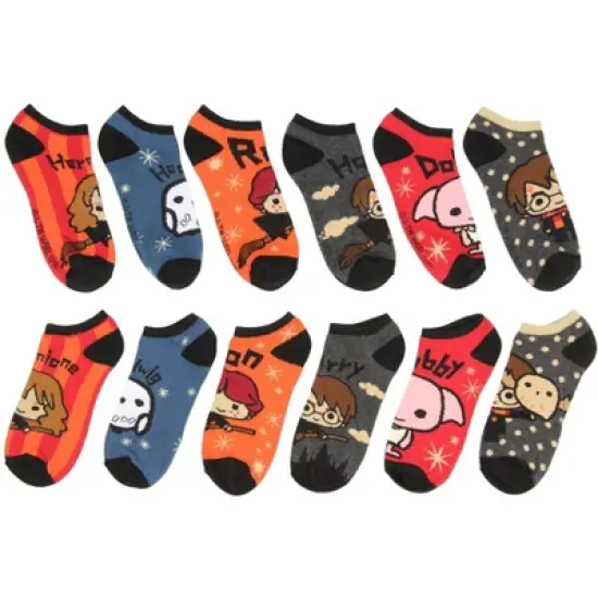 Harry Potter Chibi Character Designs Adult 6 Pack Ankle Socks Multicoloured image {1}