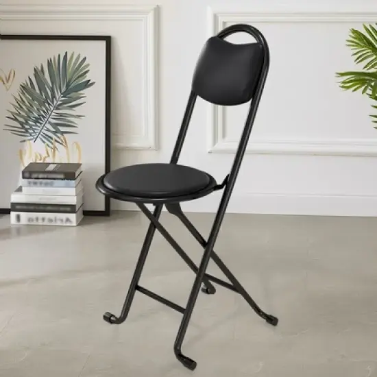 Rbied 2 PCS Folding Stool with Back, Cushioned Padded Folding Stool, Portable Folding Chairs for Outdoor Indoor image {3}