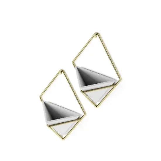 Set of 2 Trigg Wall Display Planters White/Brass - Umbra image {5}