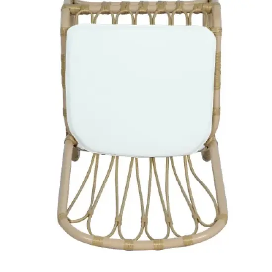 COWLOWN Natural Set of 2 Outdoor PE Wicker Dining Chairs with Washable Cushions, Ideal for Backyard, Poolside, Garden and Patio image {7}