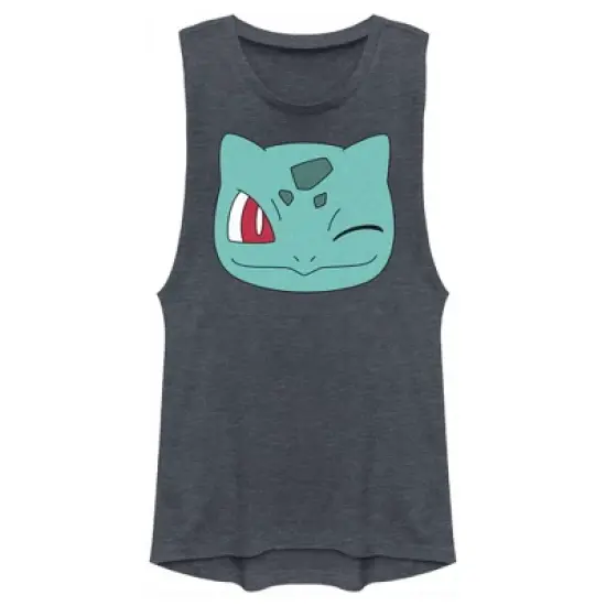 Junior's Pokemon Bulbasaur Wink Face Festival Muscle Tee image {4}