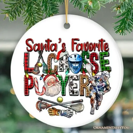 Santa's Favorite Lacrosse Player Christmas Ornament, American Sport Appreciation Gift| OrnamentallyYou image {6}