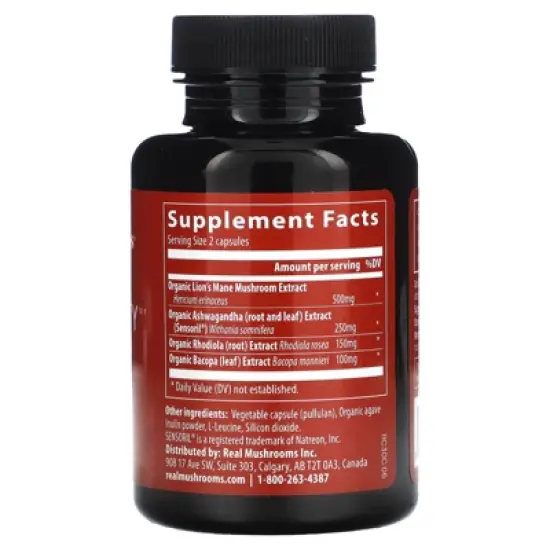 Real Mushrooms RealClarity, Mushrooms + Herbs, 60 Capsules image {1}