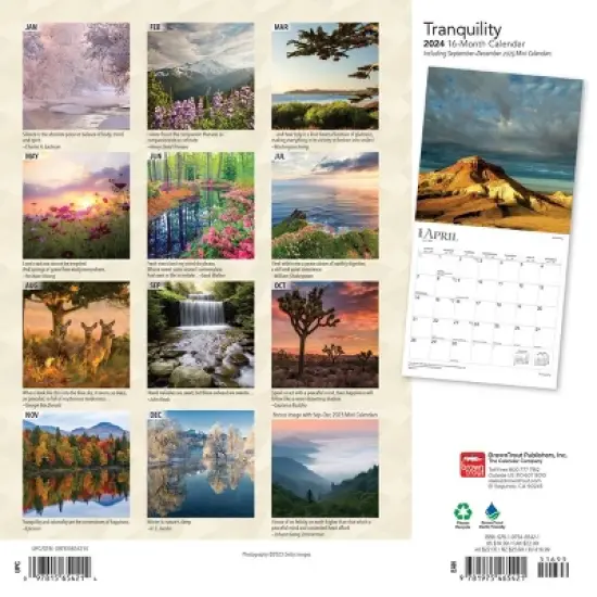 Browntrout 2024 Wall Calendar 12"x12" Tranquility image {1}