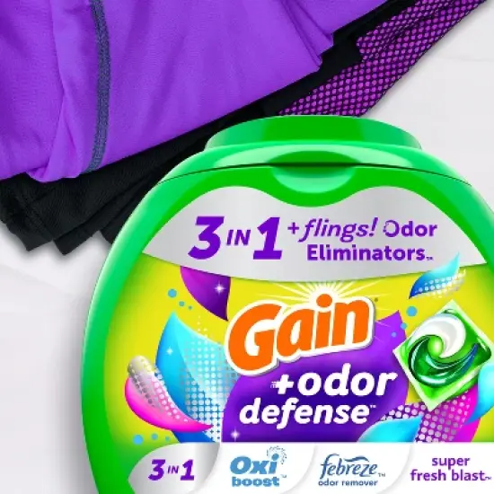Gain Flings Odor Defense Laundry Detergent Pods - 31ct image {2}