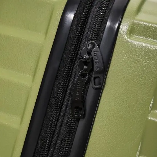 InUSA Aurum Lightweight Hardside Medium Checked Spinner Suitcase - Green image {12}