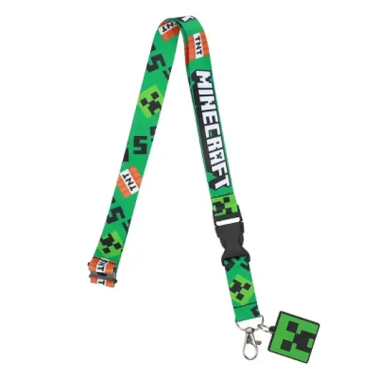 Minecraft Lanyard With Rubber Creeper Face Charm image {3}