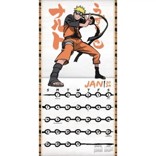 Trends International Inc. 2023-24 Wall Calendar 12"x12" Naruto Shippuden image {1}