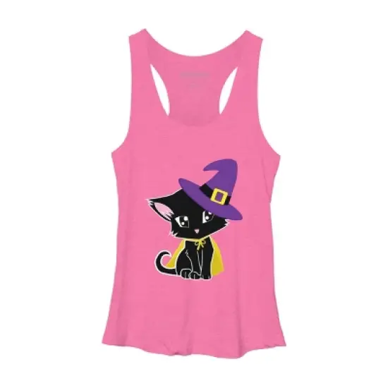 Women's Design By Humans Halloween Cat By AdrianaOliveira Racerback Tank Top image {7}