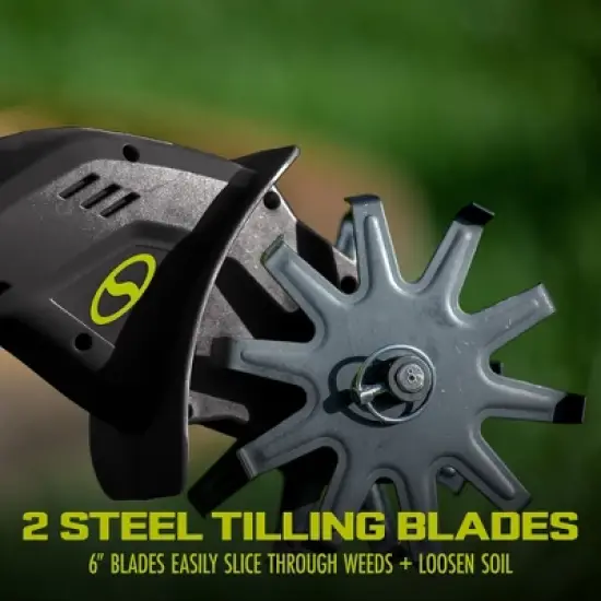 Sun Joe 24V IONMAX Cordless Garden Tiller and Cultivator Kit, 6" Dual Blades Outdoor Yard Tool with 2.0-Ah Battery + Charger, 24V-TLR-LTE-A image {1}