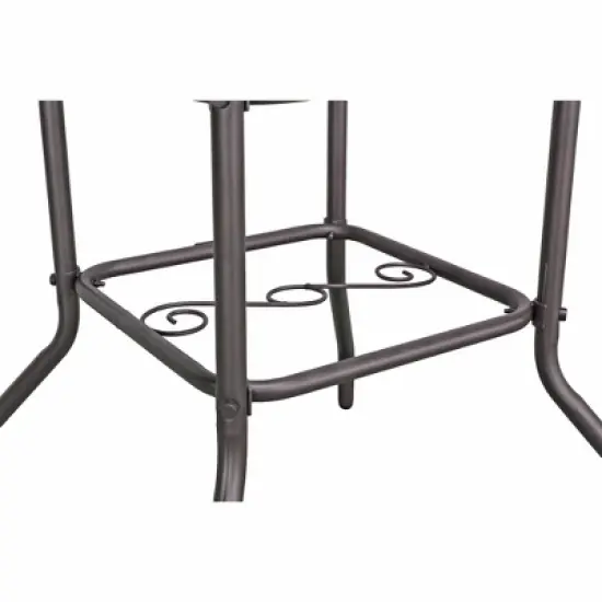 Garden Elements Sienna Round Patio Dining Table, Steel Frame with Glass Top, Brown, 40" image {2}