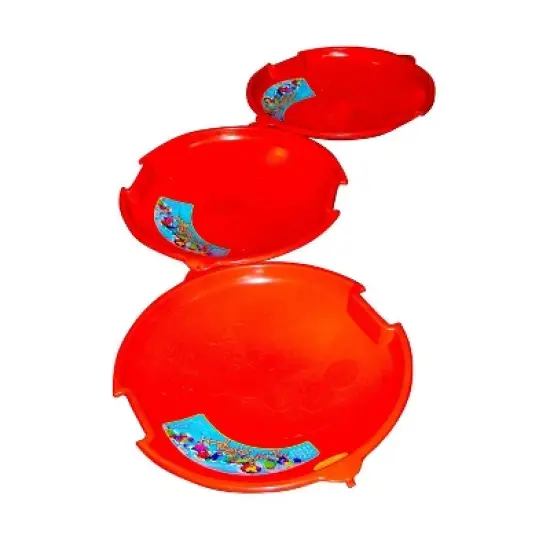 Emsco ESP 26" Snow Caterpillar Linkable Disc Sled 2pk in - Neon Orange image {2}