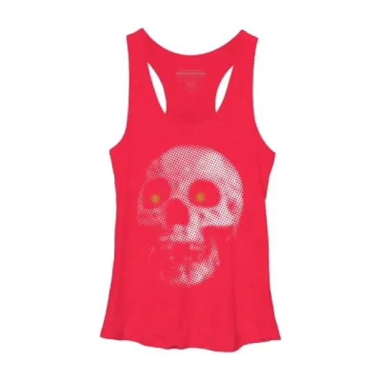 Women's Design By Humans Giant Halloween Skull By robotface Racerback Tank Top image {6}