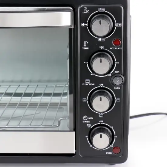 Better Chef Chef Central XL Toaster Oven and Broiler with Dual Solid Element Burners in Black image {4}