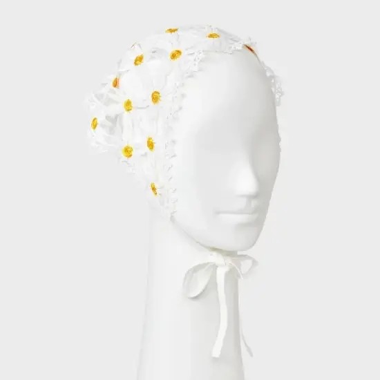 Daisy Knit Headscarf - Wild Fable&trade; White/Yellow image {1}