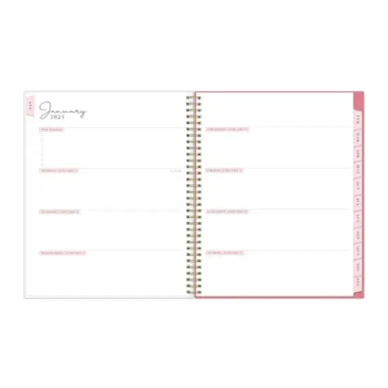 Rachel Parcell 2024 Planner 8.5"x11" Weekly/Monthly Wirebound Emily Pink image {4}