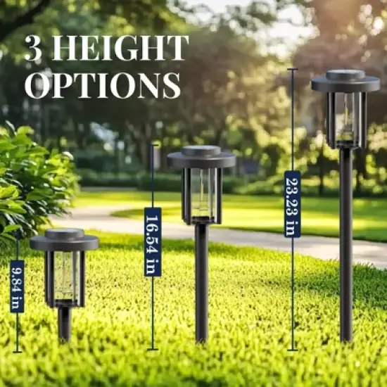 Gigalumi 6-Pack Solar Pathway Lights, IP65 Waterproof Outdoor Garden Lighting with Warm White Glow for Walkways, Yards & Porches image {4}