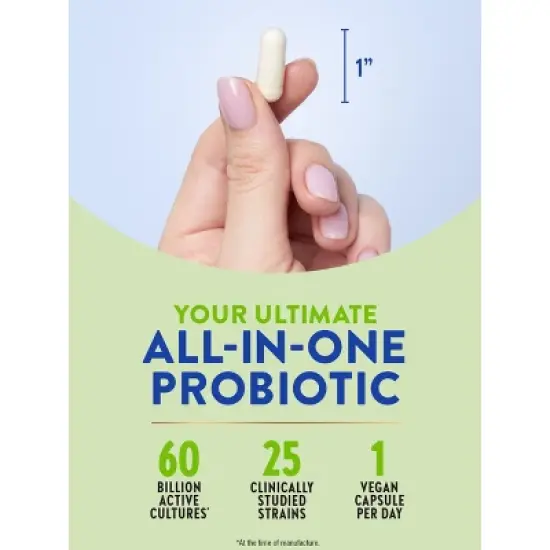 Raw Flora Probiotic with Prebiotics | 60 Billion CFU | 33 Vegan Capsules | by Nature's Truth image {3}