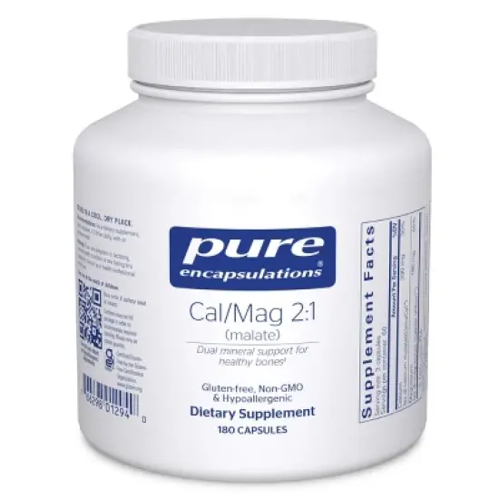 Pure Encapsulations Cal/Mag (Malate) 2:1 - Calcium & Magnesium (Malate) - Bone Health* - Optimal Absorption - Vegan & Gluten Free image {7}