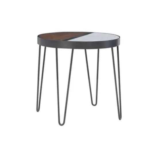 Rivendell Side Table Walnut/White - Linon image {3}