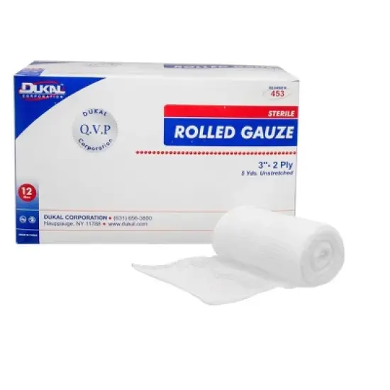 Dukal Rolled Gauze Fluff Bandage Roll image {4}