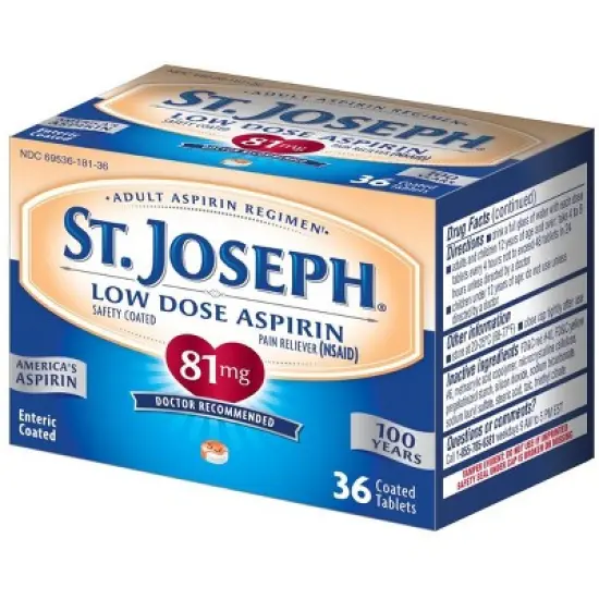 St. Joseph Aspirin 81mg Tablets, 36 Count image {4}