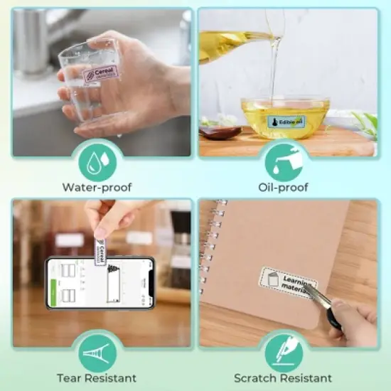 Nelko Set of 2 14x40mm White Label Paper Rolls image {3}