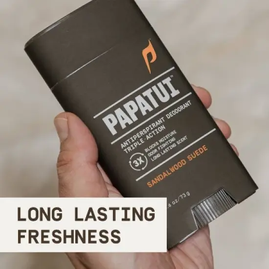 Papatui Men's 48-Hour Protection Sweat and Odor Control Solid Antiperspirant Deodorant - Sandalwood Suede - 2.6oz image {3}