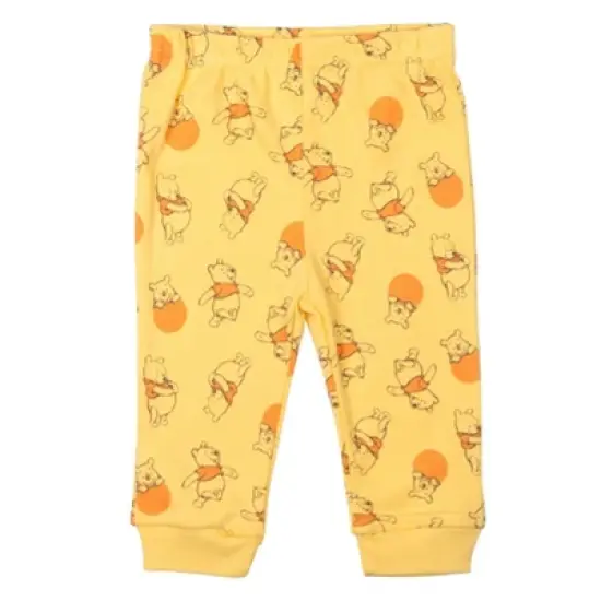 Disney Winnie the Pooh Baby Bodysuit Pants Bib and Hat 4 Piece Outfit Set Newborn to Infant image {2}