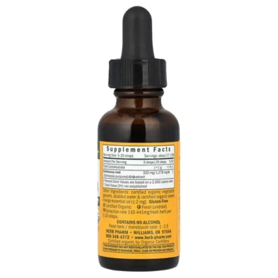 Herb Pharm Kids Echinacea, Alcohol Free, Orange Flavored, 1 fl oz (30 ml) image {1}