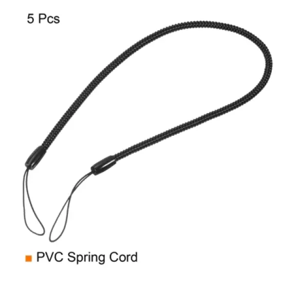 Unique Bargains Retractable Spring Coil Strap Flexible Badge Lanyards 5 Pcs image {2}