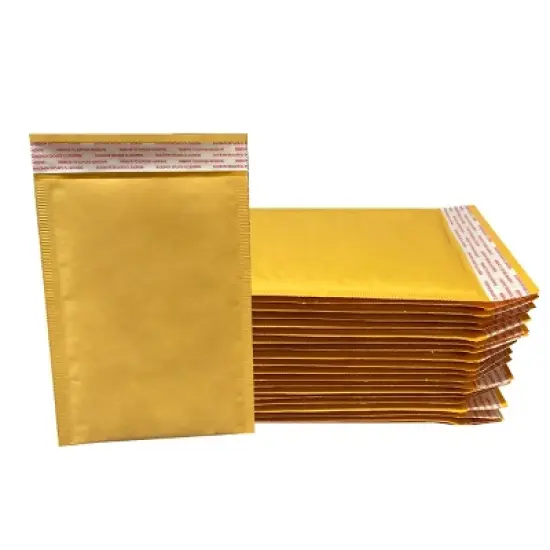 UOFFICE Pack of 25 Kraft Bubble Mailers 6.5"x10" #0 Self-Seal Padded Envelopes image {1}