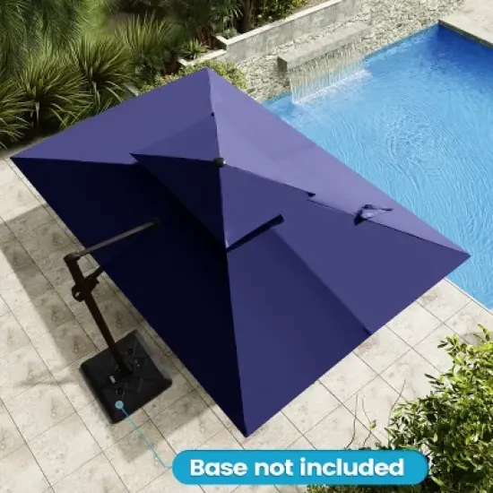 Crestlive Products 9x11.5FT Double Top Cantilever Umbrella Outdoor 360 Degree Rotation Offset Umbrella 6 Heights Adjustable Cantilever Patio Umbrella image {13}