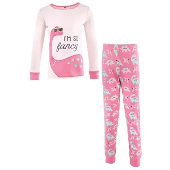 Hudson Baby Girl Baby and Toddler Cotton Pajama Set, Girl Dino image {4}