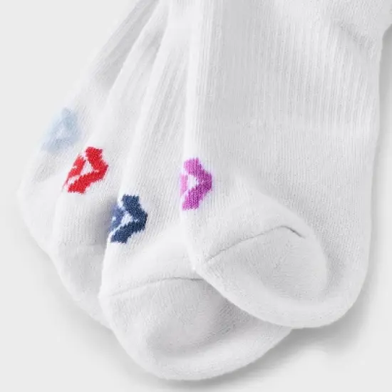 Women's Cushioned Pickleball 4pk Short Crew Socks - All In Motion&trade; White/Blue/Purple 4-10: Arch Support, Knit image {2}
