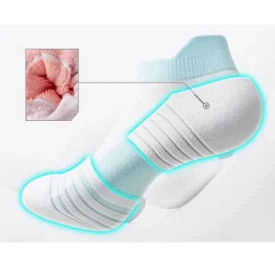 Anna-Kaci 3 Pairs Cushioned Sport Ankle Socks with Arch Support Breathable Stretch Mesh Knit Athletic Low-Cut Design image {2}